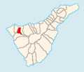 Map of Tenerife showing El Tanque