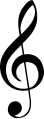 Treble Clef or G Clef, used when the lowest note is within the range of note 3G Musical notation