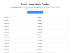 An infinite scroll component built in React, that when scrolled to the bottom of the page, loads more list items