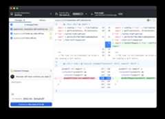 A screenshot of the GitHub Desktop application showing changes being viewed and committed with two attributed co-authors