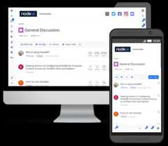 Rendering of a NodeBB install on desktop and mobile devices