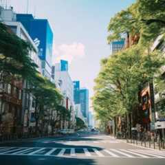 町並みと街路樹の様子の写真