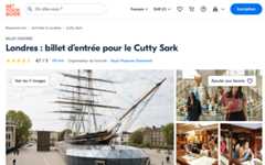 Billet Cutty Sark Londres