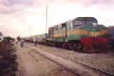 Loco #506 on clinker train at Manatunu, Malawi