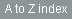 A to Z index
