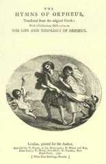 Hymns of Orpheus, T. Taylor, tr. [1792] title page