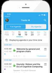 Whova event scheduling app for personalized agendas, interactive maps, document sharing and note-taking