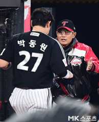 8일 고척 키움전에서 홈런포를 가동한 박동원. 사진=김영구 기자