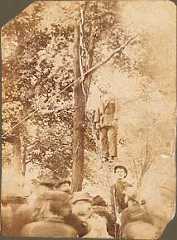 Real Photo Postcard of blodgeoned body of an African American male