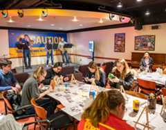 Students at event on campus