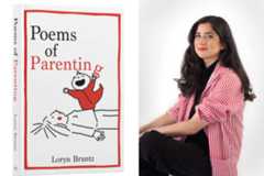 The cover of &quot;Poems of Parenting&quot; beside author Loryn Brantz. (Courtesy of  William Morrow and Brittany Bartley)