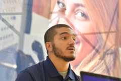 A student in a classroom