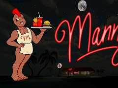 人喰いレストランを描いたホラーADV「Manny’s」，Switch版をリリース。無人島で飢えた漂流者は，あるはずのないファストフード店を目にする