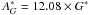 \hbox{$A^*_G = 12.08\times G^*$}
