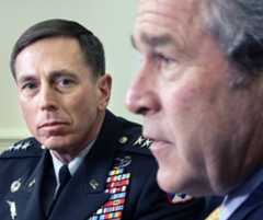 General David Petraeus meets with President George W. Bush at the White House in January 2007, shortly before assuming command of the Multi-National Force in Iraq. (AP Photo/Gerald Herbert)