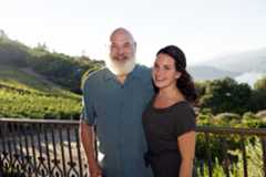 Dr. Andrew Weil and his daughter, Diana, at Colgin Winery in Napa Valley, California during the Academy of Achievement's 2014 International Achievement Summit. (© Academy of Achievement)