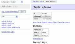 Adminer – screenshot