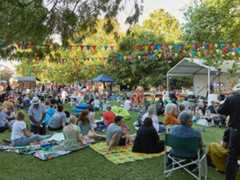 Crowd watching outdoor entertainment
