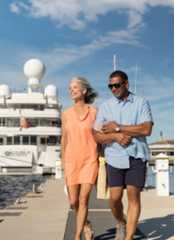 retired couple sailing