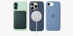 iPhone 16e 和 iPhone 16 系列，以及多款矽膠護殼等配件。20W USB-C 電源轉換器、60W USB-C 充電線和 MagSafe 充電器。