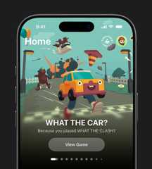 Image of a game recommendation displayed in the library tab in Apple Games on iPhone 17 Pro