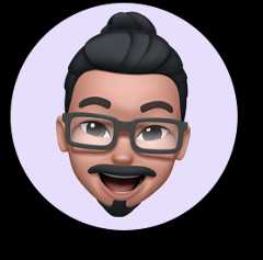 Smiling Memoji face -  a bearded man in glasses