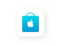 Apple Store App, shopping bag icon, blue