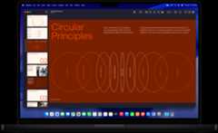 Screen of MacBook Pro of a Keynote being made for a business summit