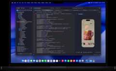 Screen of MacBook Pro of an app being coded in Xcode