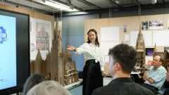 Maria Ulashchenko in a studio classroom