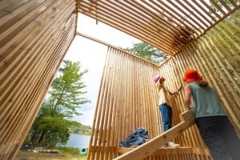 Timber pavilion construction at Buildfest