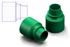 <b>Adapter Sleeve, C6 UCA Taper, Stepped</b><span><br /> Designed by<b>Mark Magers</b> • Created and rendered in<a  href='/3d-modeling/3d-modeling-cobalt.html'>Cobalt CAD & 3D Modeling Software</a></span>