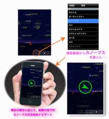 カノープスの見える方向にナビゲーション