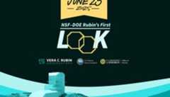NSF–DOE Vera C. Rubin Observatory First Look unveiling event save-the-date poster.