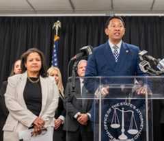 Baltimore City State’s Attorney Ivan Bates discusses the Brandon Grimes indictment and the work of the Conviction Integrity Unit. The unit, headed up by Lauren Lipscomb, discovered fraud in Grimes’ appeal for another look at the ballistics in the crime case. (Surya Vaidy/Staff)