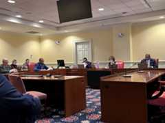 State Sen. Carl Jackson, a Baltimore County Democrat, speaks at a Baltimore County Senate delegation hearing about a bill to expand the county inspector general’s oversight to the school system. (Natalie Jones/Staff)