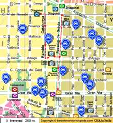 Mapa de localização Antoni Tapies em Barcelona, Espanha
