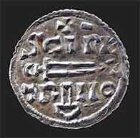 Image of a silver 'St Peter' penny from York