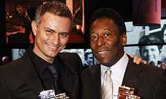 Coach of the Year Jose Mourinho with Lifetime Achievement Award winner Pele