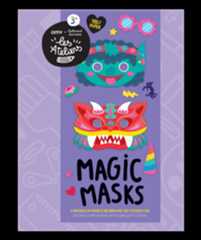 Magic masks - 6 masques en papier à décorer avec des stickers fluo