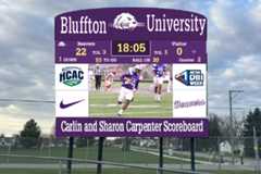 Named in honor of longtime coach and mentor Carlin Carpenter and his wife Sharon, the scoreboard initiative celebrates the Carpenters’ decades of dedication to Bluffton students, athletics and the wider university community. 