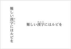 縦書き・横書きルビの例