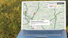 Staukarte auf dem Bildschirm eines Laptops