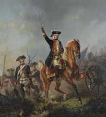 Frederick the Great leading his Prussian troops