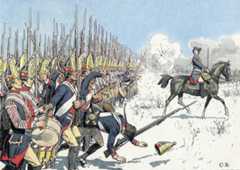 The Prussian attack at the Battle of Leuthen 5th December 1757 in the Seven Years War: picture by Carl Röhling: click here to buy this picture
