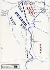 Map of the Battle of Assaye on 23rd September 1803 in the Second Mahratta War in India: map by John Fawkes