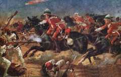 1st Life Guards in the Charge at Kassassin: Battle of Tel-el-Kebir on 13th September 1882 in the Egyptian War: picture by Harry Payne