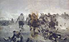 Highlanders advancing at the Battle of Tel-el-Kebir on 13th September 1882 in the Egyptian War: picture by Richard Caton Woodville