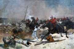 British 'Moonlight' Cavalry Charge at Kassassin: Battle of Tel-el-Kebir on 13th September 1882 in the Egyptian War: picture by Henry Ganz