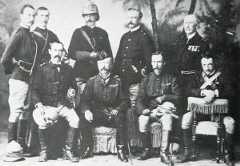 Lieutenant General Sir Garnet Wolseley (in hat) and his staff: Battle of Tel-el-Kebir on 13th September 1882 in the Egyptian War